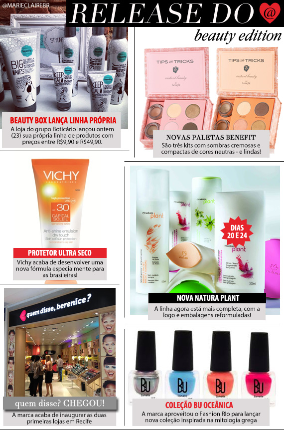 Coleção Beauty Box, paletas Benefit, nova Natura Plant…