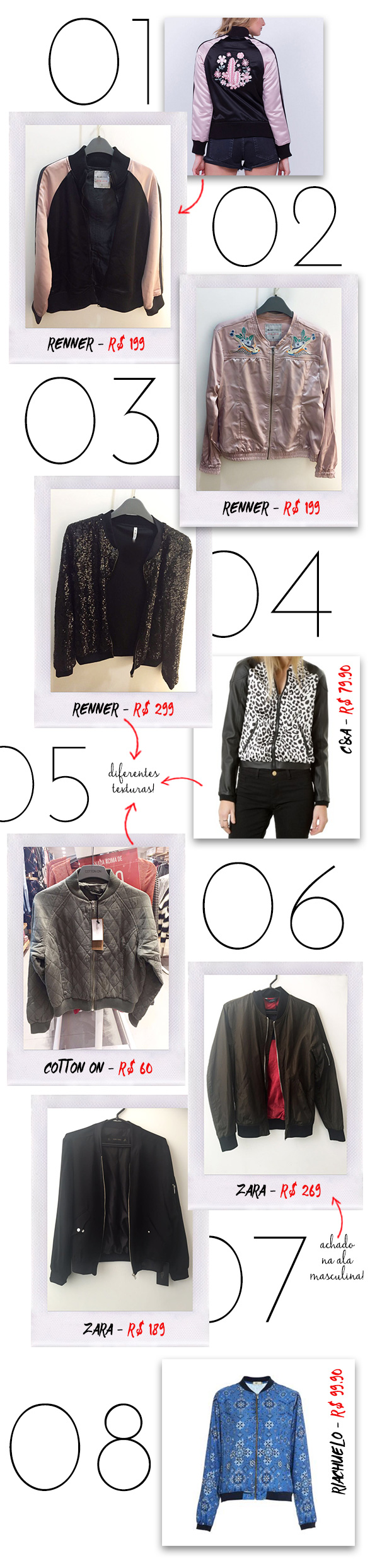 jaqueta bomber masculina renner