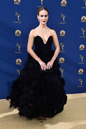 70th Emmy Awards - Arrivals LOS ANGELES, CA - SEPTEMBER 17: Sarah Paulson attends the 70th Emmy Awards at Microsoft Theater on September 17, 2018 in Los Angeles, California. (Photo by Frazer Harrison/Getty Images)