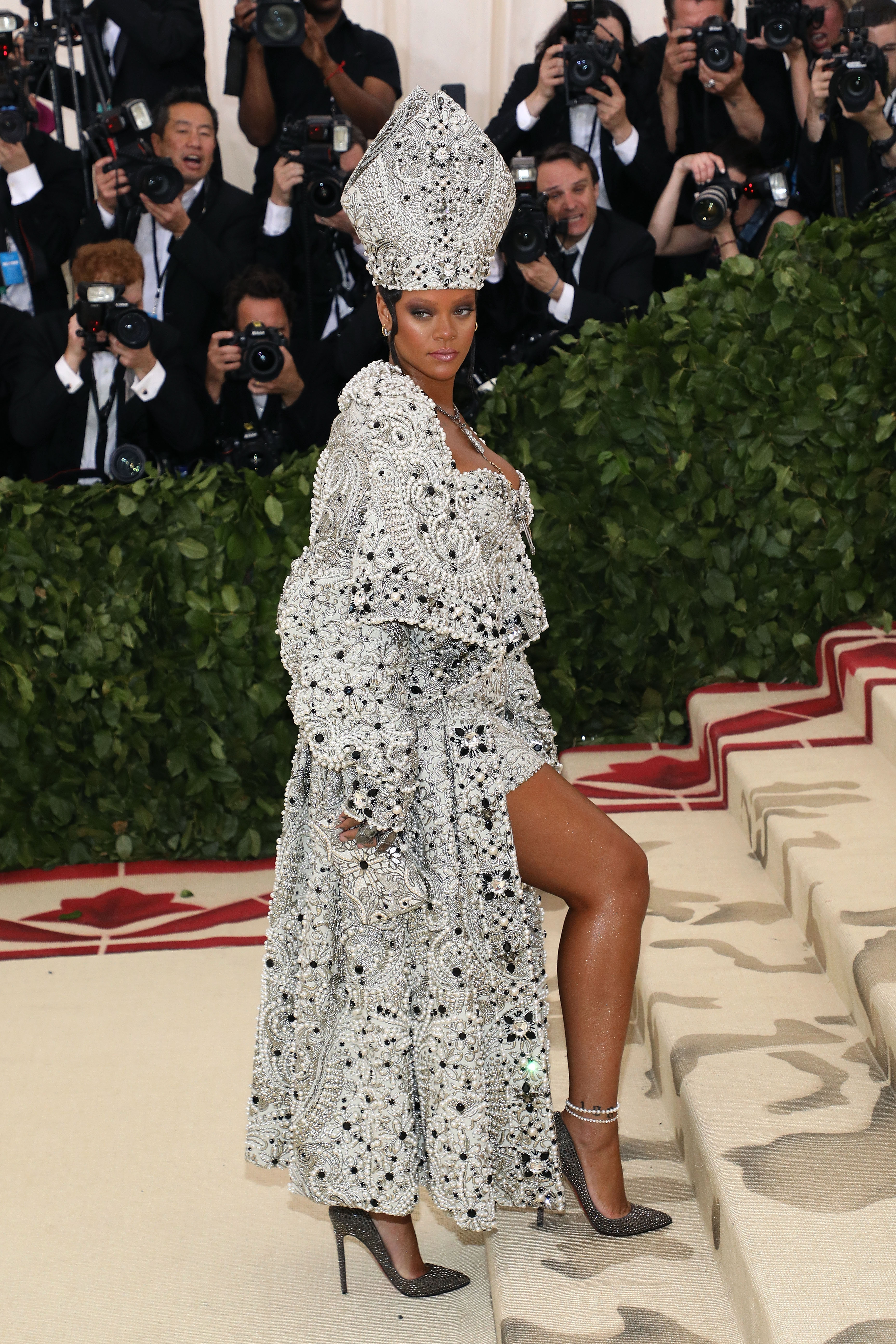 Y 07:  Rihanna attends "Heavenly Bodies: Fashion &amp; the Catholic Imagination", the 2018 Costume Institute Benefit at Metropolitan Museum of Art on May 7, 2018 in New York City.  (Photo by Taylor Hill/Getty Images)